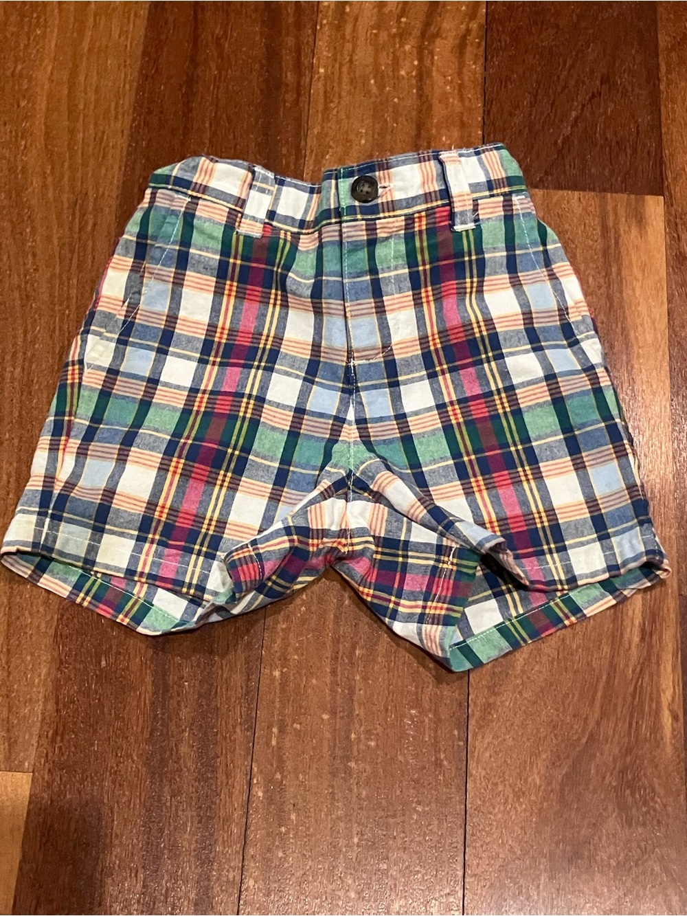 Janie and Jack Plaid Cotton Shorts in Blue, Green, Red, Cream